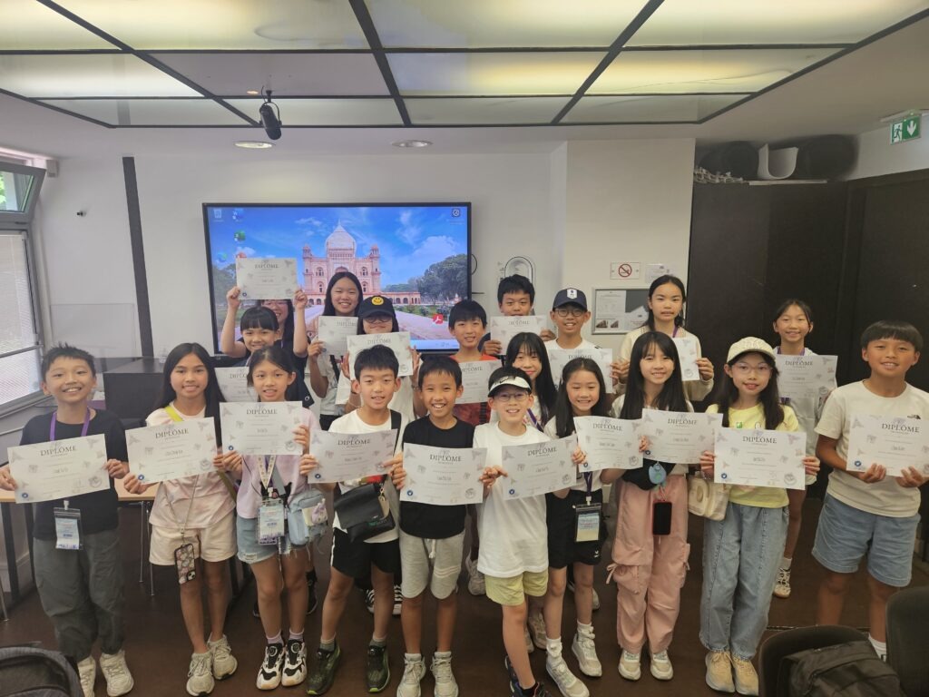 international children in school trip in Paris