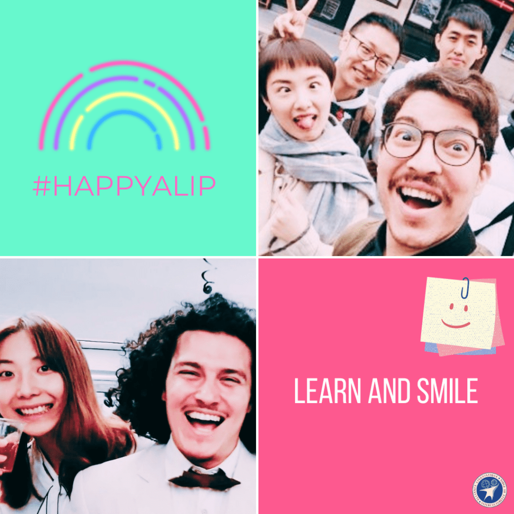 international French students smiling