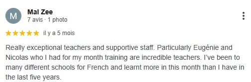 review of French courses students